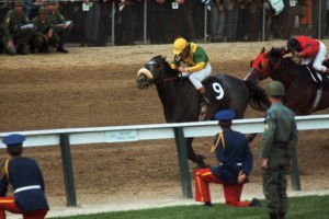 Approaching the Finish of the Kentucky Derby