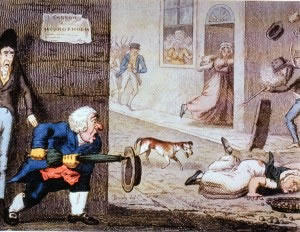 Rabies cartoon, circa 1826