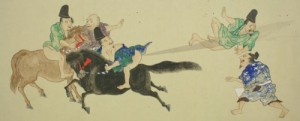 The Japanese scroll entitled He-Gassen (Fart Battle) dates from the Edo period, making it somewhere between 200 and 400 years old.